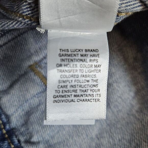 Lucky Brand Women's Denim Jacket NEW‎ NWT Size M Rose Pattern Floral 100% Cotton - Picture 7 of 13